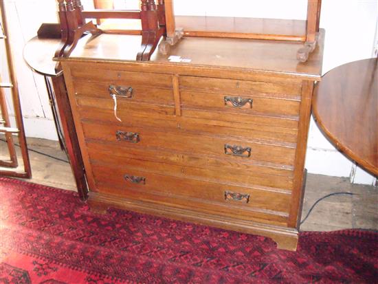 Edwardian oak chest of drawers(-)